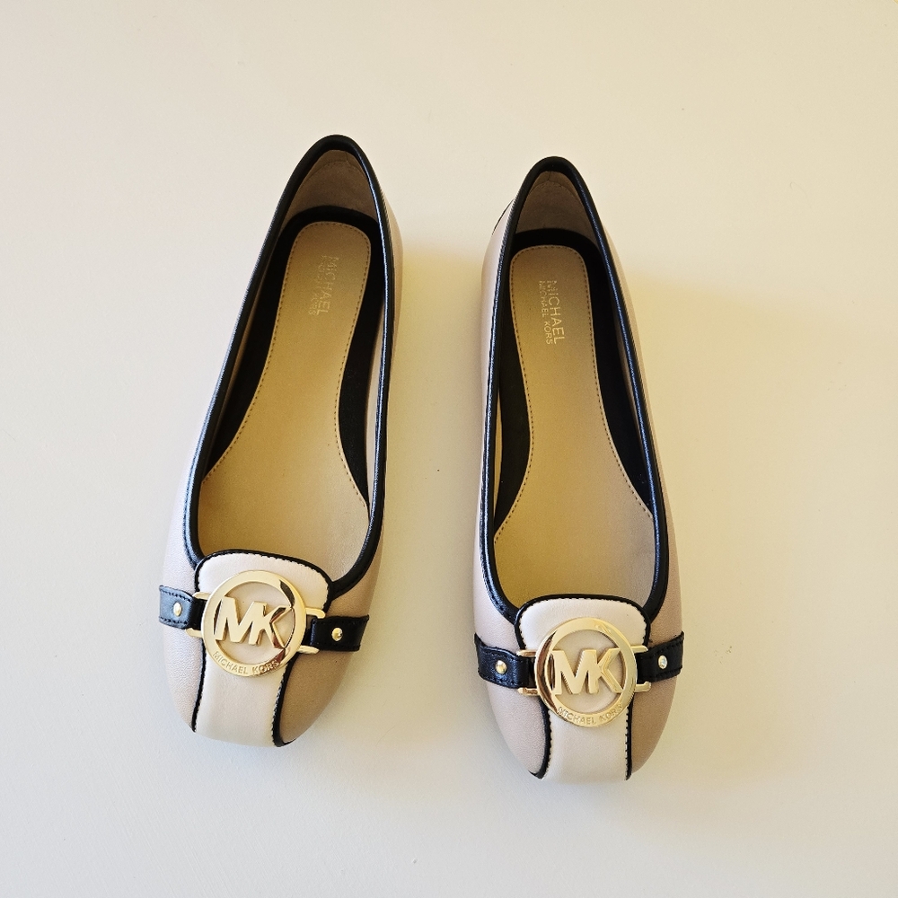 MICHAEL KORS MK Fulton Women's Flat Moccasins Cream White Real Leather Size 8M - Picture 2 of 12